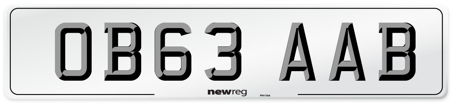 OB63 AAB Number Plate from New Reg